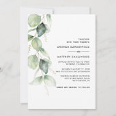 Rustige botanische Eucalyptus Greenery Wedding Kaart (Voorkant)