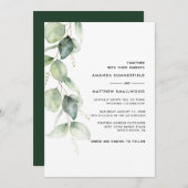 Rustige botanische Eucalyptus Greenery Wedding Kaart (Voorkant / Achterkant)