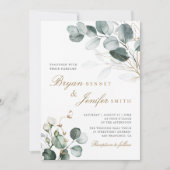 Rustige botanische Eucalyptus Greenery Wedding Kaart (Voorkant)