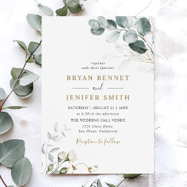 Rustige botanische Eucalyptus Greenery Wedding Kaart
