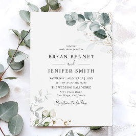Rustige botanische Eucalyptus Greenery Wedding Kaart