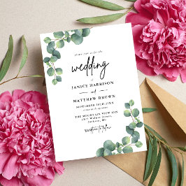 Rustige botanische Eucalyptus Greenery Wedding Kaart