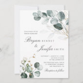 Rustige botanische Eucalyptus Greenery Wedding Kaart (Voorkant)