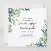 Rustige botanische Eucalyptus Greenery Wedding Kaart (Voorkant)