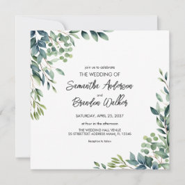 Rustige botanische Eucalyptus Greenery Wedding Kaart