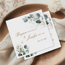 Rustige botanische Eucalyptus Greenery Wedding Servet
