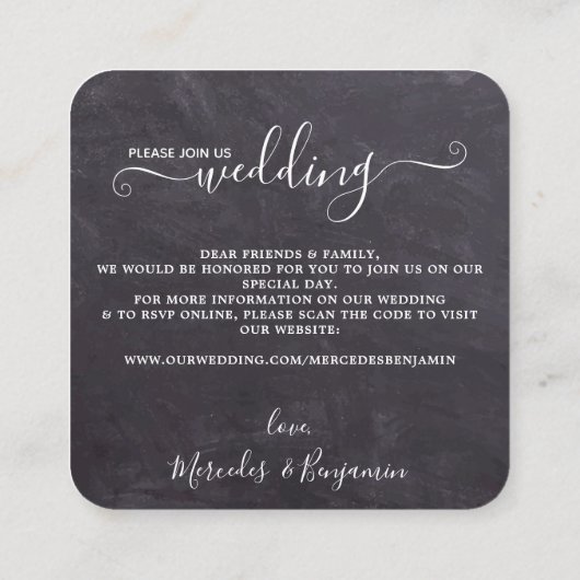 Rustige Botanische Eucalyptus QR Code Weddenschap  Informatiekaartje (Achterkant)