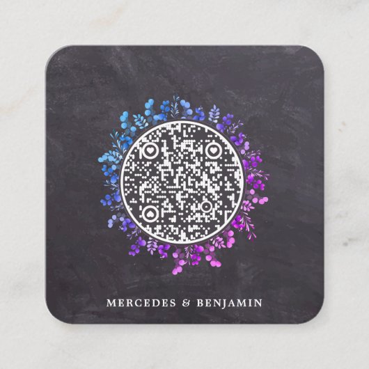 Rustige Botanische Eucalyptus QR Code Weddenschap  Informatiekaartje (Voorkant)