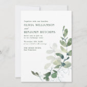 Rustige Botanische Eucalyptus Wedding Website Kaart (Voorkant)