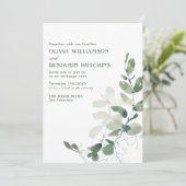 Rustige Botanische Eucalyptus Wedding Website Kaart (Staand voorkant)