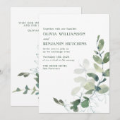 Rustige Botanische Eucalyptus Wedding Website Kaart (Voorkant / Achterkant)