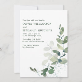 Rustige Botanische Eucalyptus Wedding Website Kaart