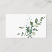 Rustige botanische eucalyptusbruiloft RSVP Informatiekaartje (Achterkant)