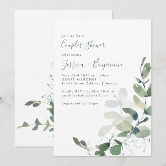 Rustige botanische Eucalyptuscouponschotel Kaart (Voorkant / Achterkant)