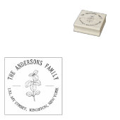 Rustige botanische familienaam blad rubberstempel (Gestempeld)