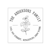 Rustige botanische familienaam blad rubberstempel (Afrduk)