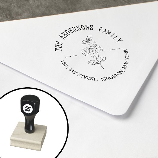 Rustige botanische familienaam blad rubberstempel
