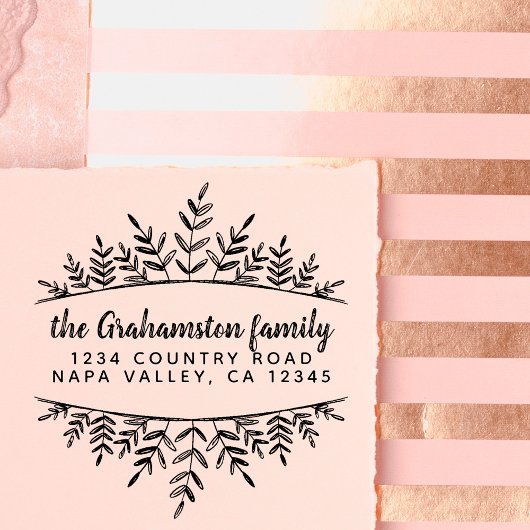 Rustige botanische familienaam Modern Return Addre Rubberstempel