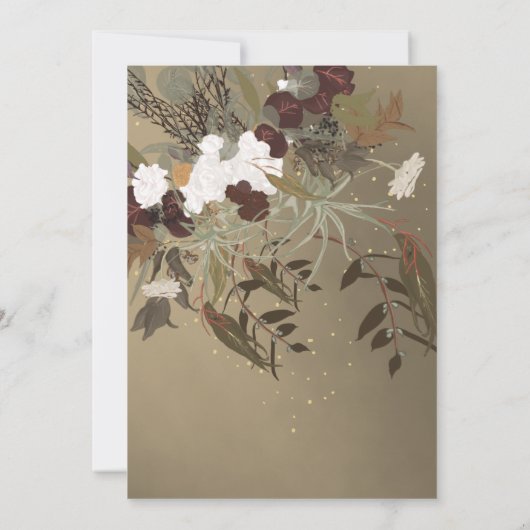 Rustige botanische Floral Bouquet Elegant Gold Kaart (Achterkant)