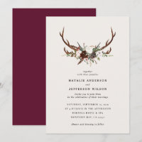 Rustige botanische, florale en stag-bruiloft