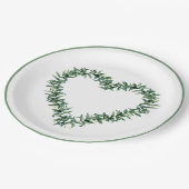 Rustige, botanische groen leder, eenvoudig ledemaa papieren bordje (Gekanteld)