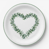 Rustige, botanische groen leder, eenvoudig ledemaa papieren bordje (Voorkant)