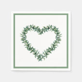 Rustige, botanische groen leder, eenvoudig ledemaa servet (Voorkant)