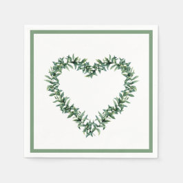 Rustige, botanische groen leder, eenvoudig ledemaa servet