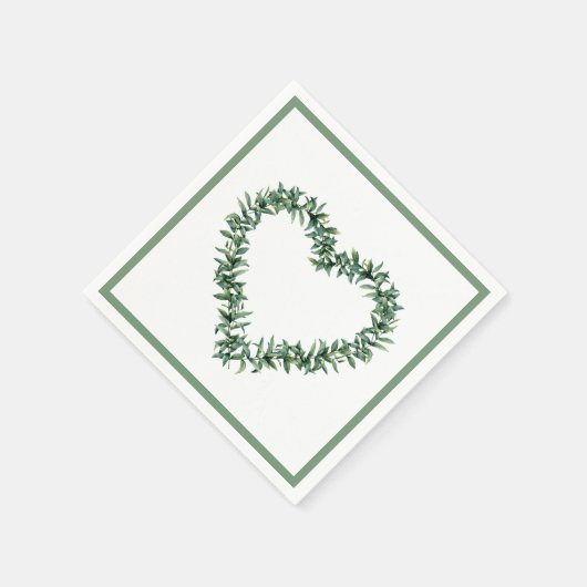 Rustige, botanische groen leder, eenvoudig ledemaa servet (Hoek)