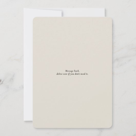 Rustige, botanische groene ivoren repetitie kaart (Achterkant)