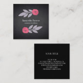 Rustige  botanische Leaf Branch Square Busine Vierkante Visitekaartje (Voorkant / Achterkant)