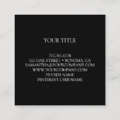 Rustige  botanische Leaf Branch Square Busine Vierkante Visitekaartje (Achterkant)