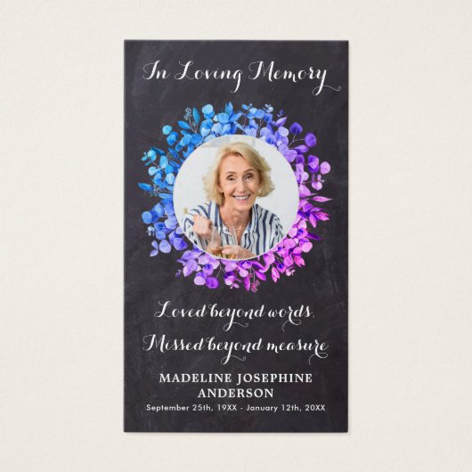 Rustige Botanische Memorial Funeral Prayer Kaart (Voorkant)