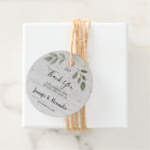 Rustige botanische monogram foto bruiloft bedankt bedankjes labels (In situ)