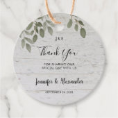 Rustige botanische monogram foto bruiloft bedankt bedankjes labels (Voorkant)