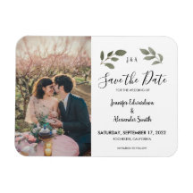 Rustige botanische monogram foto Save the Date