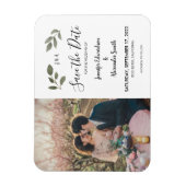 Rustige botanische monogram foto Save the Date Magneet (Verticaal)