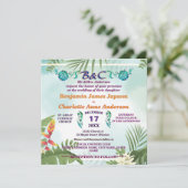 Rustige botanische monogram Gepersonaliseerd bruil Kaart (Staand voorkant)