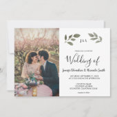 Rustige botanische monogrammed foto Wedding Kaart (Voorkant)