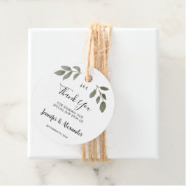 Rustige botanische monogrammen Dank je bruiloft Bedankjes Labels