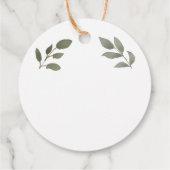 Rustige botanische monogrammen Dank je bruiloft Bedankjes Labels (Achterkant)