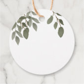 Rustige botanische monogrammen Dank je bruiloft Bedankjes Labels (Achterkant)