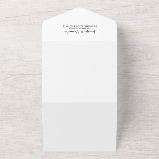 Rustige botanische monogrammen fotobruiloft all in one uitnodiging (Buitenkant)