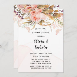 Rustige botanische pony Butterfly Wedding Shower Kaart