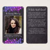 Rustige botanische sympathie Memorial Prayer Kaart (Voorkant /achterkant)