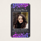 Rustige botanische sympathie Memorial Prayer Kaart (Voorkant)