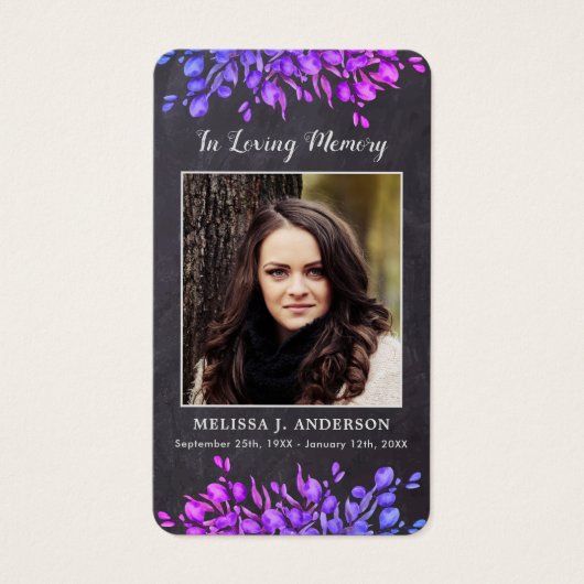 Rustige botanische sympathie Memorial Prayer Kaart (Voorkant)