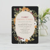 Rustige Botanische Thanksgiving Dinner Feast Party Kaart (Staand voorkant)