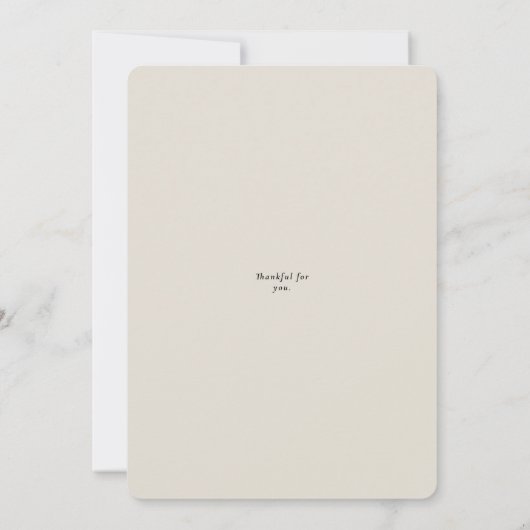 Rustige Botanische Thanksgiving Dinner Feast Party Kaart (Achterkant)