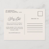 Rustige botanische vlek bruiloft elegant sage gree aankondigingskaart (Achterkant)